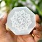 Selenite Charging Plate for Crystals and Healing Stones Engraves Flower Of Life Buddha Om Ganesha 7 Chakra Coaster 3" Selenite Crystal Plate for Home Office Table Decor - Round Disc Plate
